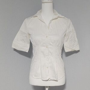 Vintage Y2K The Limited Button Up Collared Fitted Dress Shirt Womens Size Small